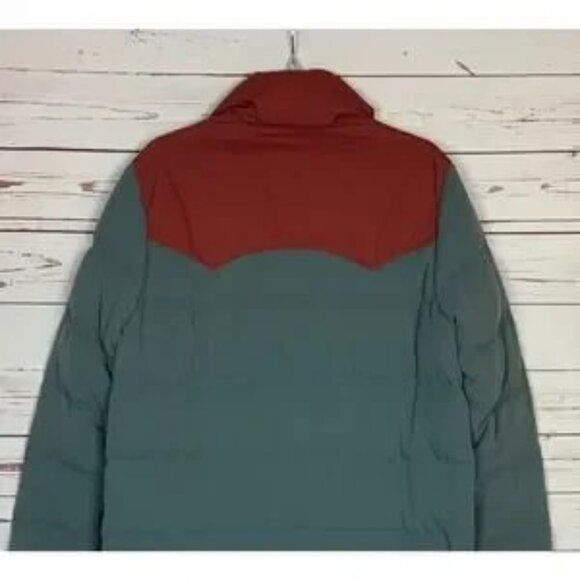 Patagonia Women's XL Extra Large Bivy Burgundy Gray Blue Down Winter Jacket Coat - Picture 11 of 14